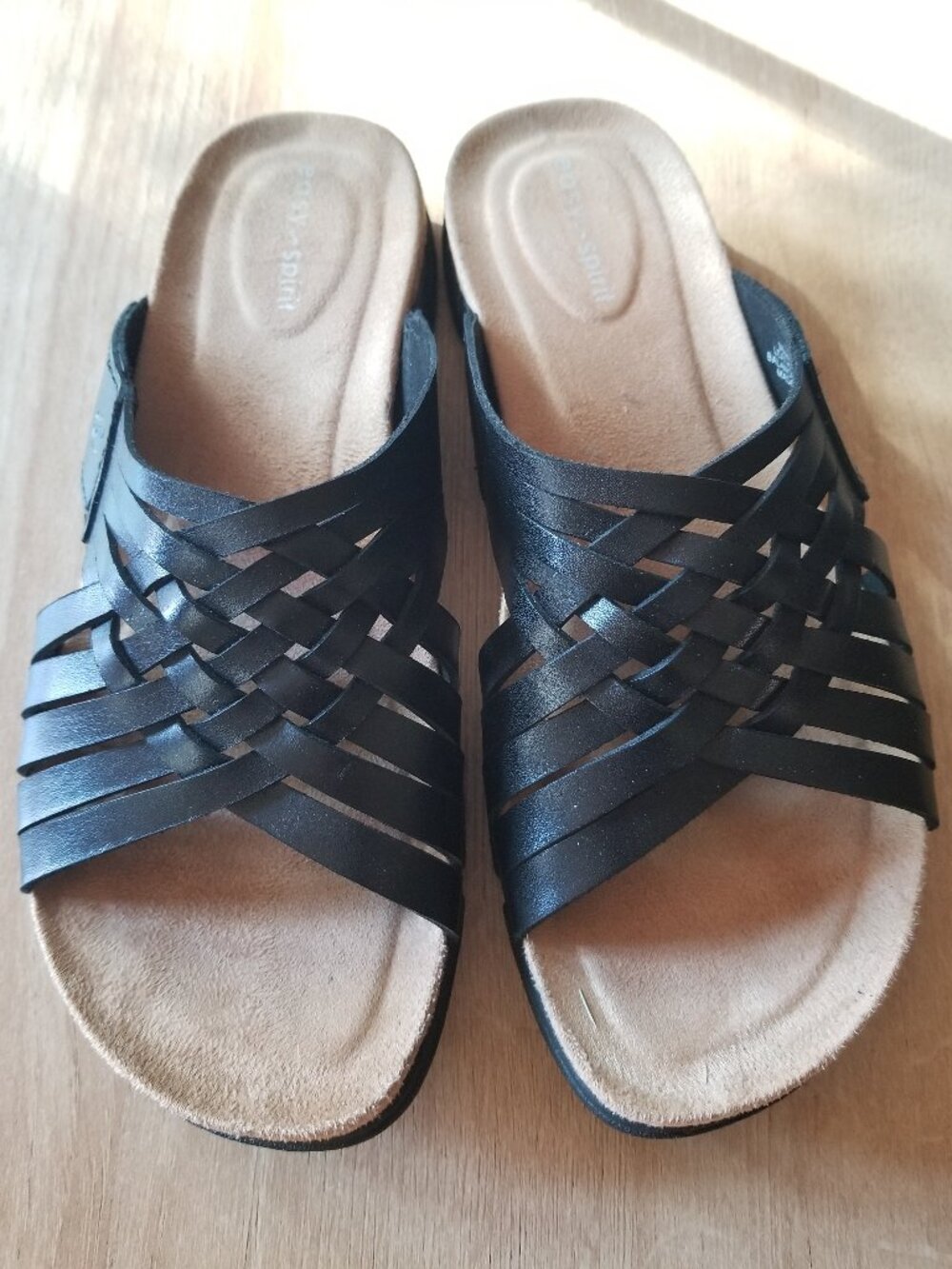 Easy Spirit Meadow Black Slip on Sandals Size 7